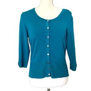 White House Black Market Teal Cardigan